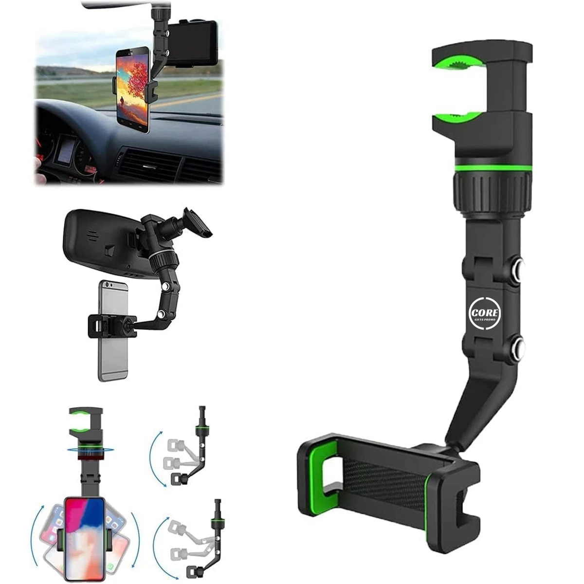 Rotatable And Retractable Car Phone Holder 1