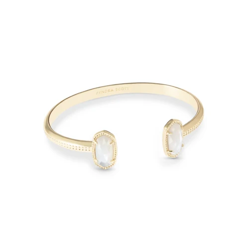 Kendra Scott Elton Gold Cuff Bracelet in Ivory Mother-of-Pearl 1