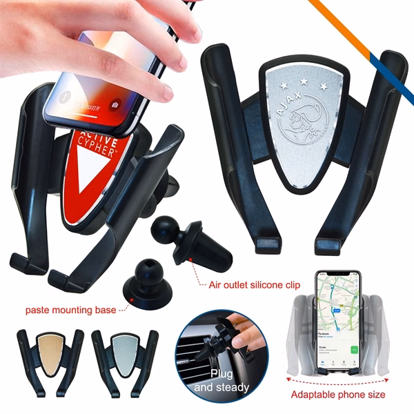 Custom Aluminum Air Vent Phone Holder, Ball-Joint Rotation — In-Car Navigation Promo