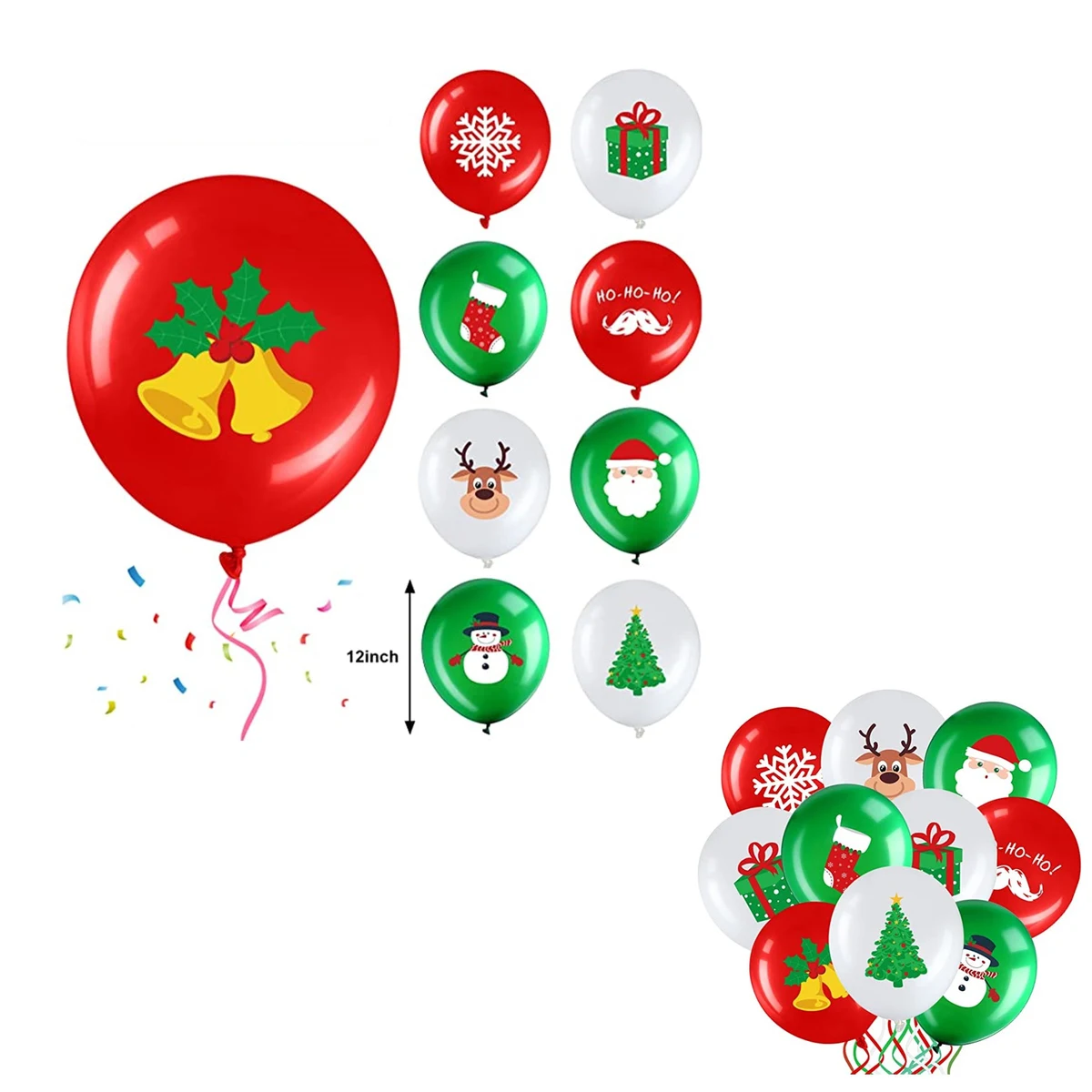 12 Inch Christmas Latex Balloons 1