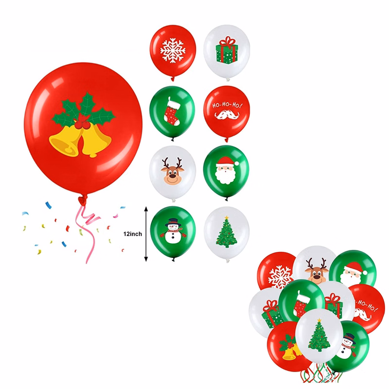 12 Inch Christmas Latex Balloons