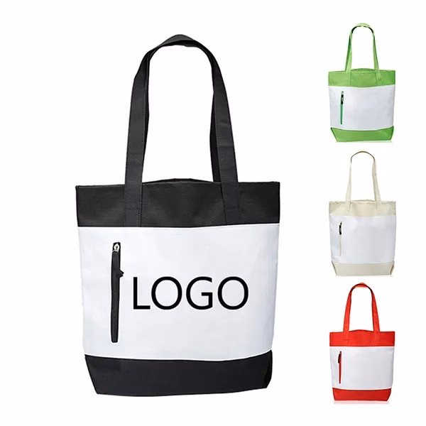 Seaside Tote Bags with Front Zipper