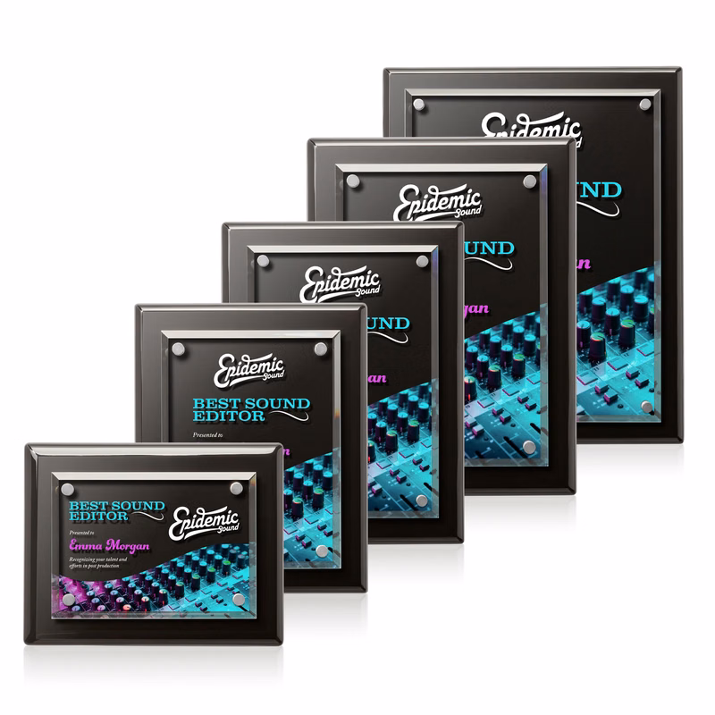 Caledon VividPrint™ Plaque - Black/Silver