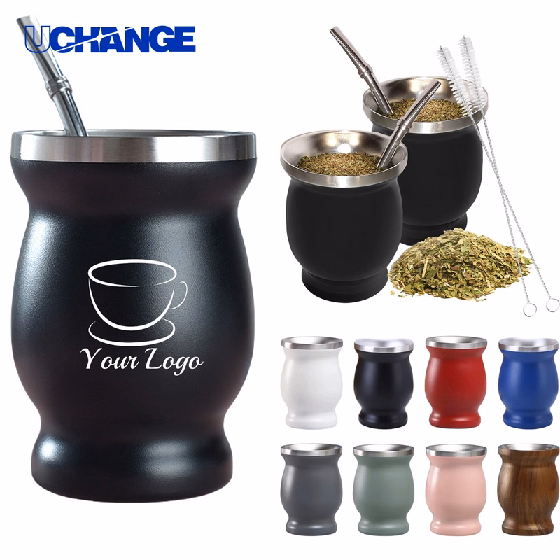 Stainless Steel Double-Wall Mate Gourd Tea Cup