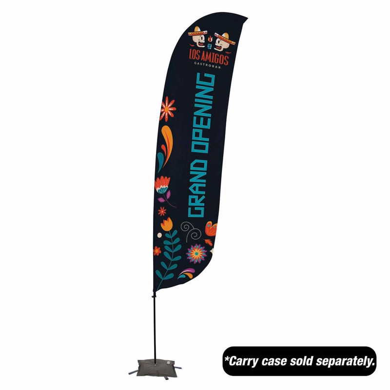 15' Value Feather Sail Sign Kit Single-Sided with Cross Base