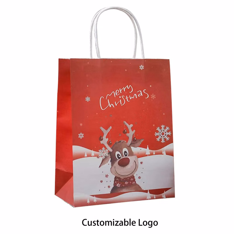Christmas Gift Bags With Customizable Logo