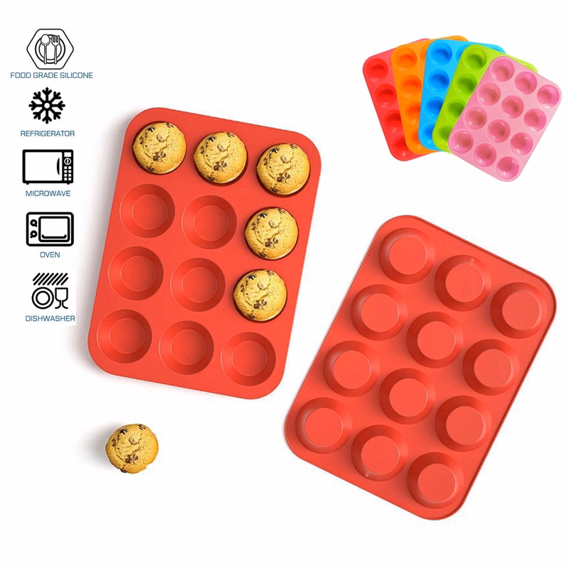12 Cups Silicone Cupcake Tray