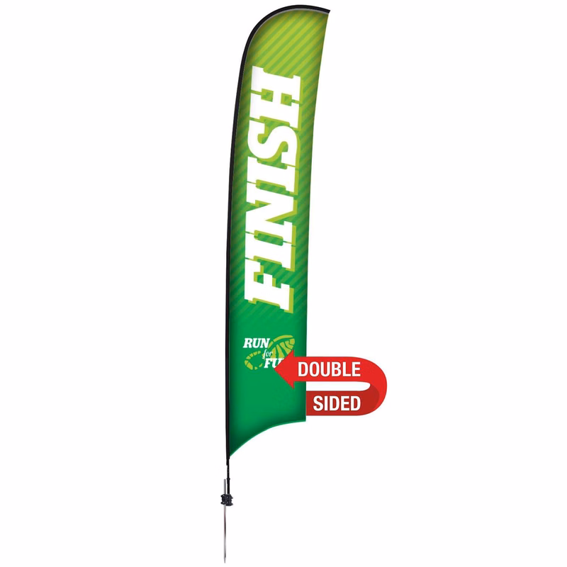 17' Premium Razor Sail Sign Kit (Double-Sided with Ground Spike & Ground Anchor)
