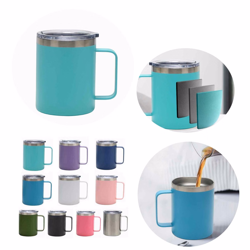 12oz Stainless Steel Ringed Coffee Mug