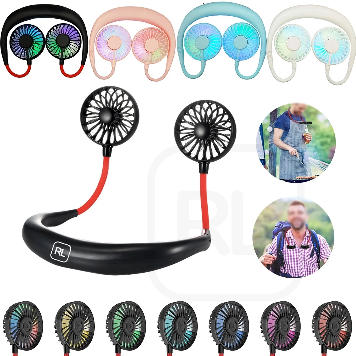 1200Mah Hands Free Portable Neck Fan 1