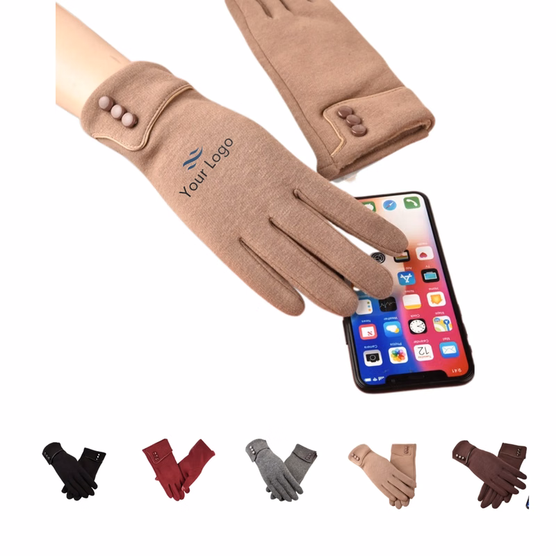 Winter Fleece-Lined Three-Button Flip-Top Thermal Gloves