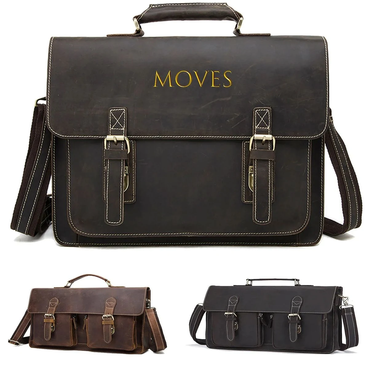 Real Leather Messenger Bag For Men And Women 1