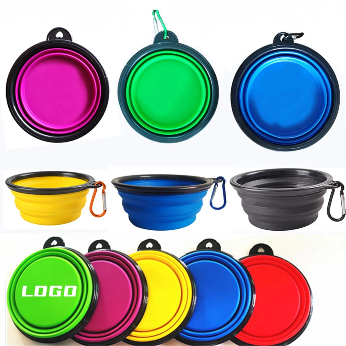Folding Pet Bowl w/Carabiner PMS Color MOQ 50Pcs 1