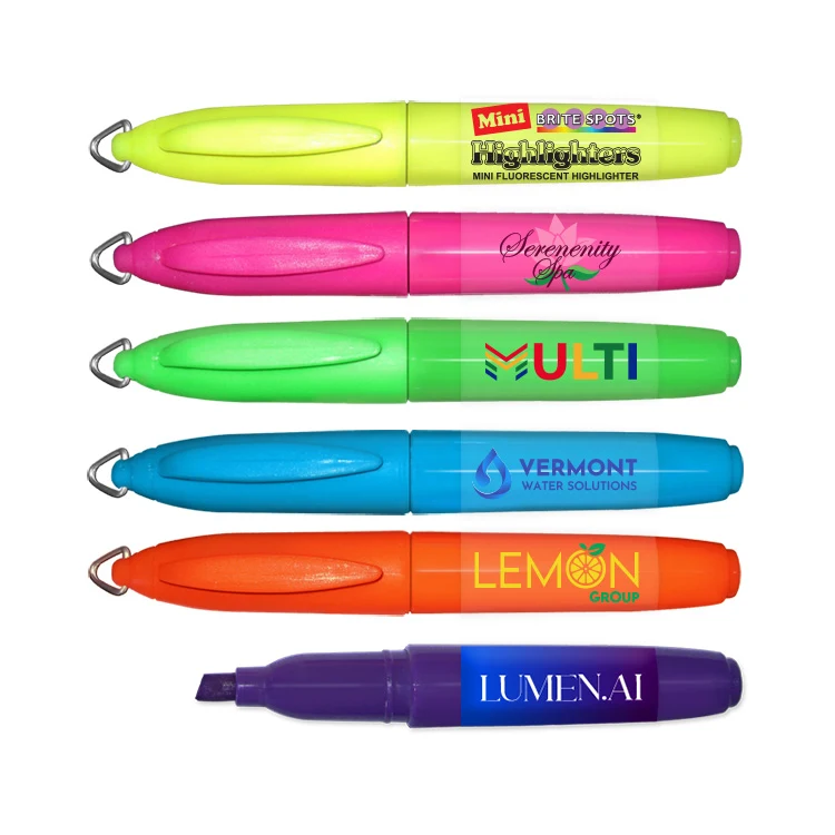 Mini Highlighter with Key Ring Cap - Full Color Decal 1