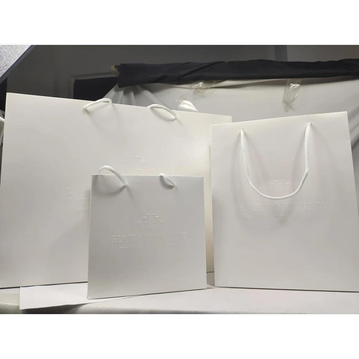 Middle Size Matte White Paper Bag 1