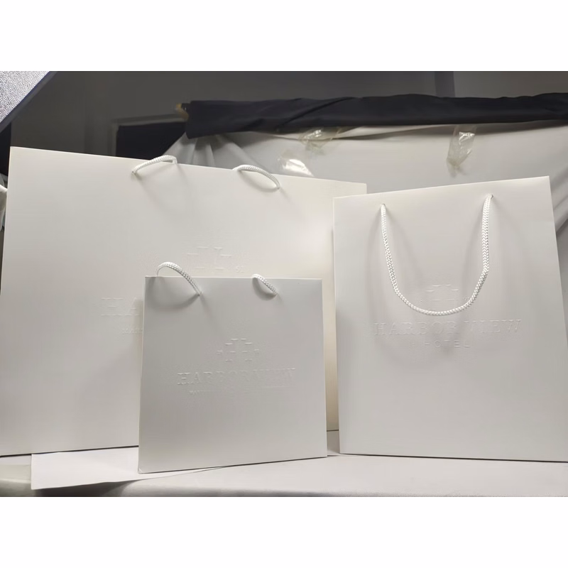 Middle Size Matte White Paper Bag
