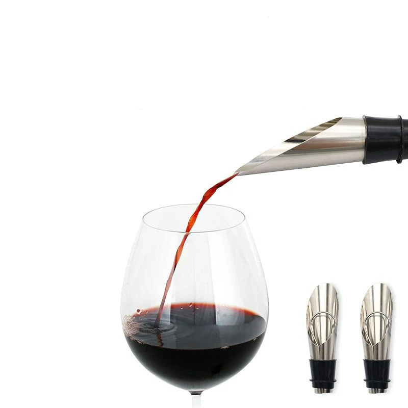 Stainless Steel Wine Pourer w/Wine Stopper 1