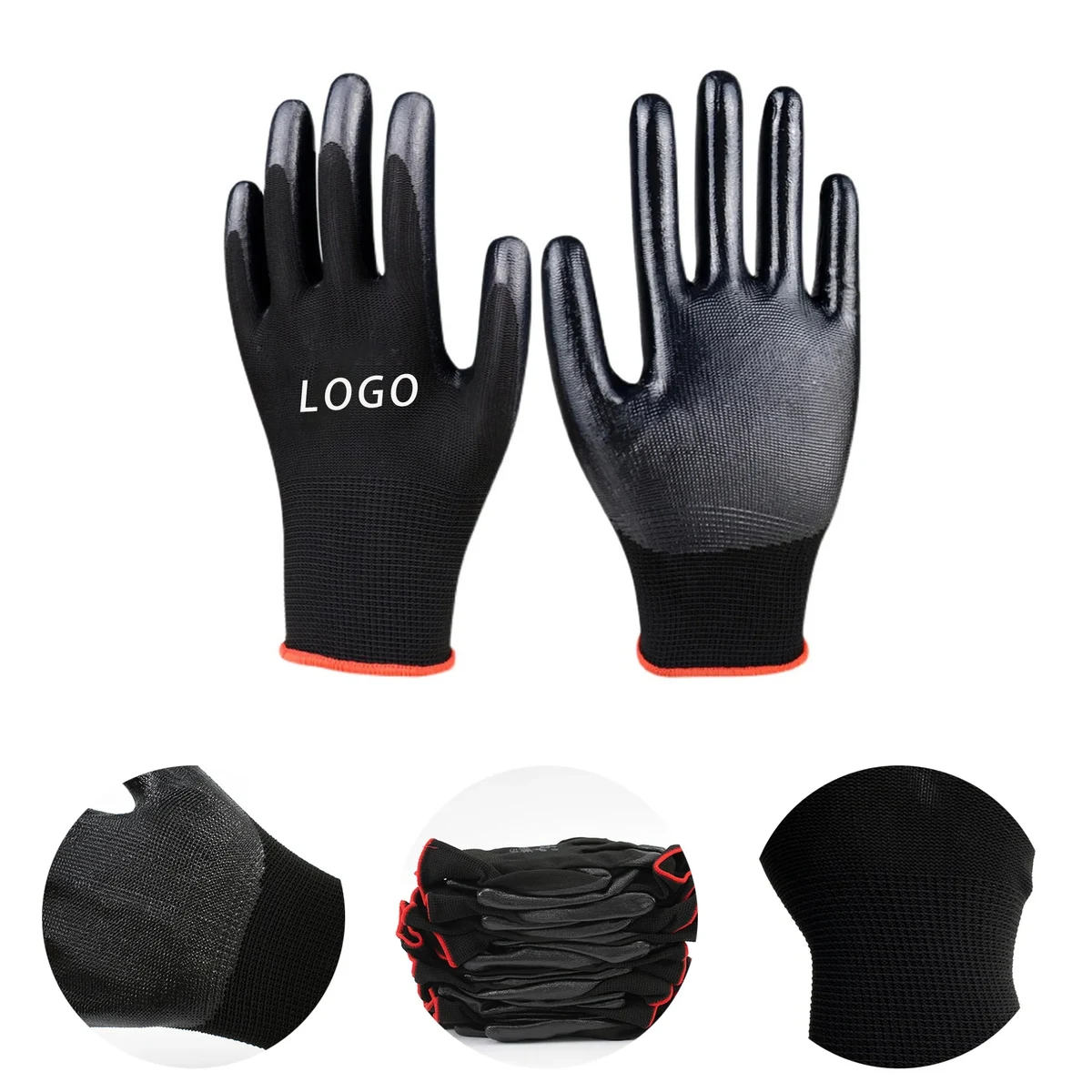 Anti-slip Nitrile Hand Protection With Logo For Working 1