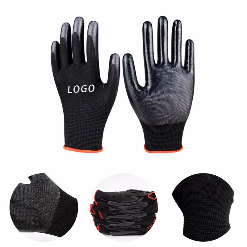 Anti-slip Nitrile Hand Protection With Logo For Working