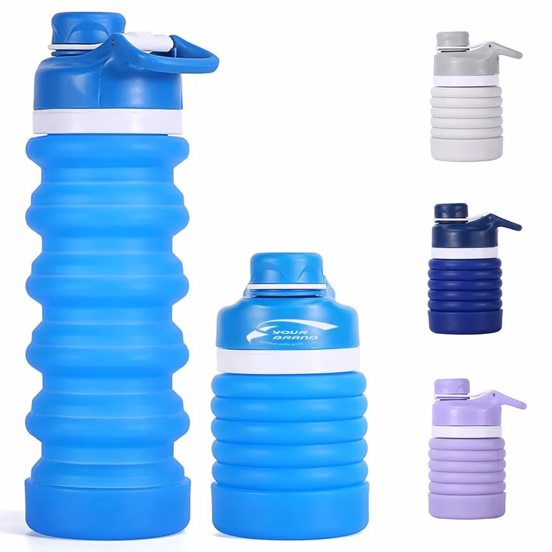Reusable Leakproof Silicone Collapsible Sports Water Bottle