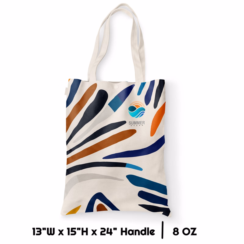 Sublimation 8 oz Poly Canvas Tote Bag - 13"W x 15"H x