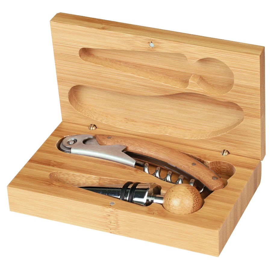 Bamboo 2-Piece Wine Tool Set 1