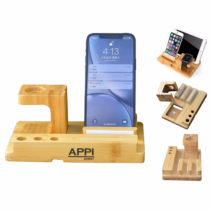 Bamboo  Phone Tablet Holder