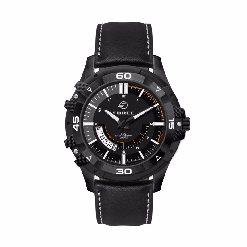 44MM, BLACK METAL CASE, 3-HAND MVT, DTE