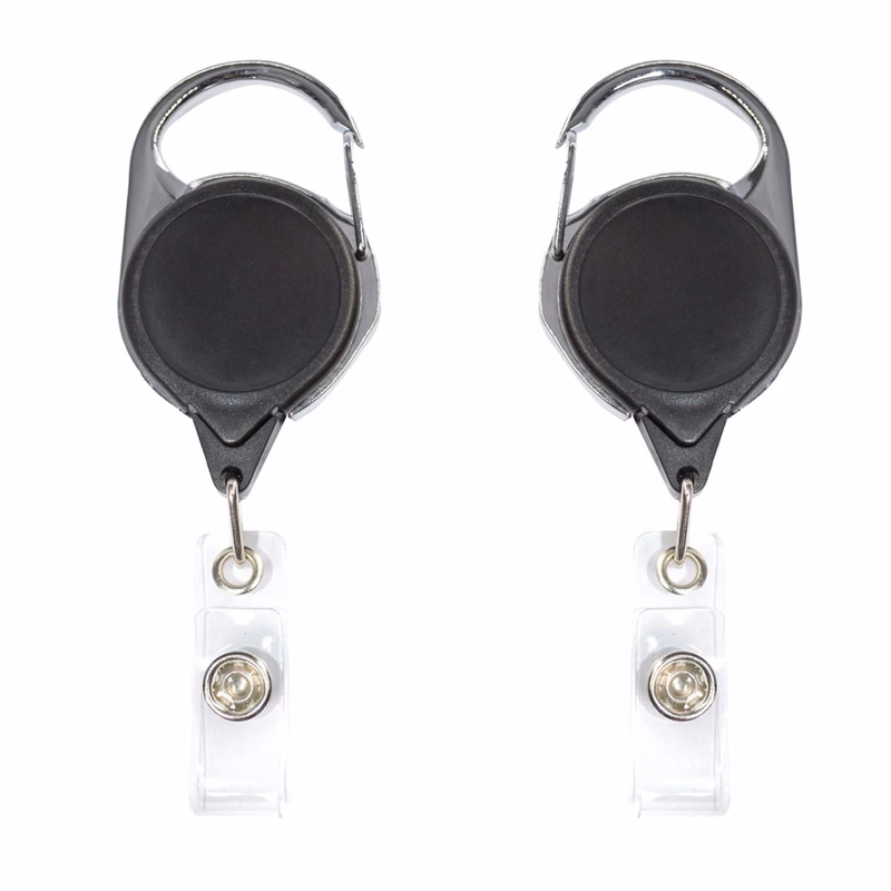 Circular Badge Reel w/ Carabiner & 2-Side Logo (No Twist)