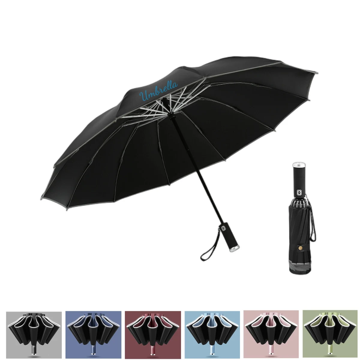 47" Arc Automatic Inverted Umbrella For Rain & Sun 1
