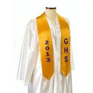 60" Gold Custom Graduation Stole 1