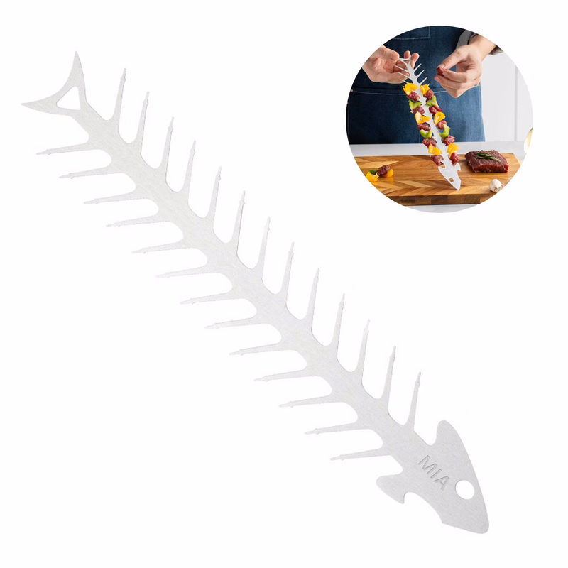 Stainless Steel Fishbone-Shaped Barbecue Fork