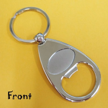 Silver plated key chain with bottle opener