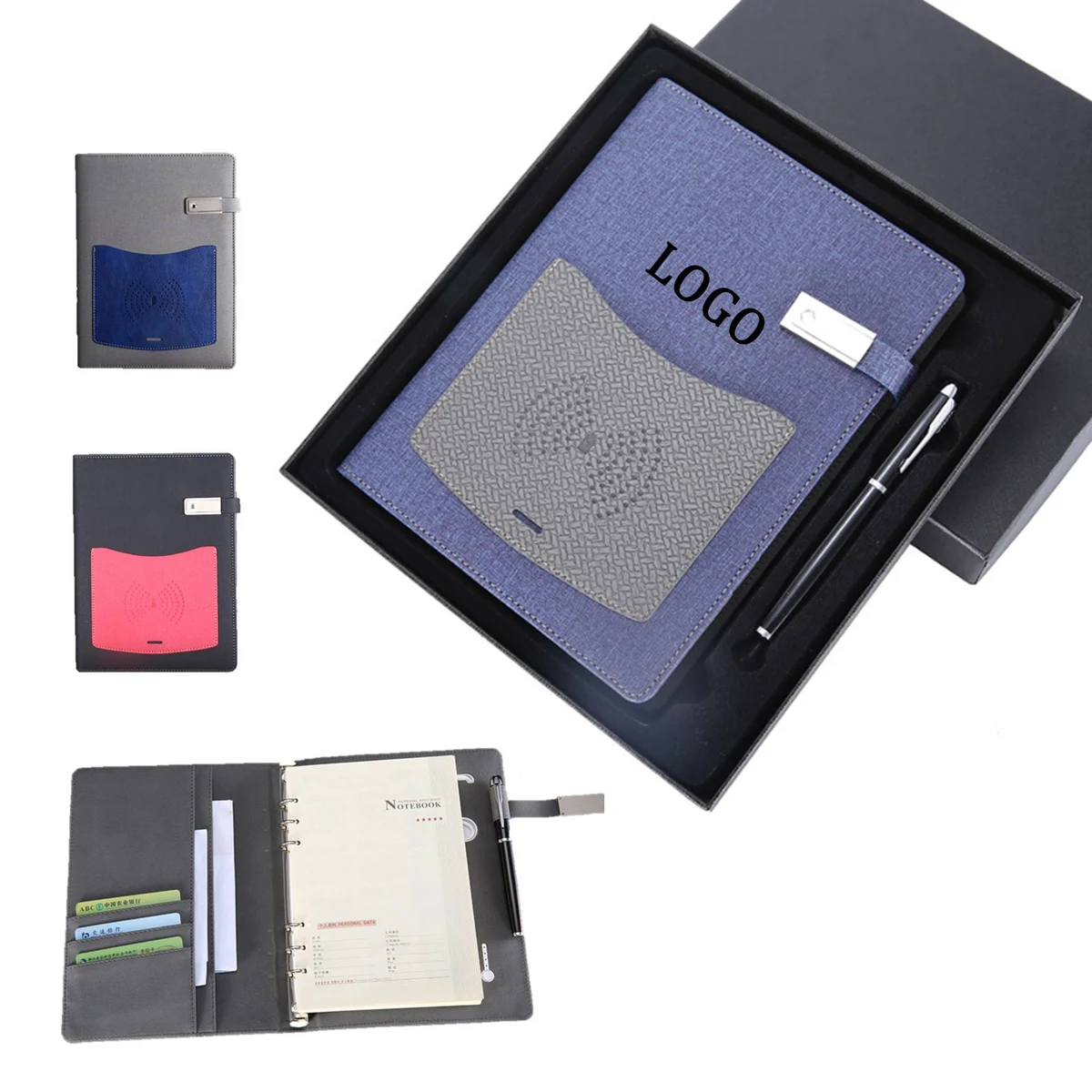 Multi-Functional Notebook w/Wireless Charger & Flash Drive 1
