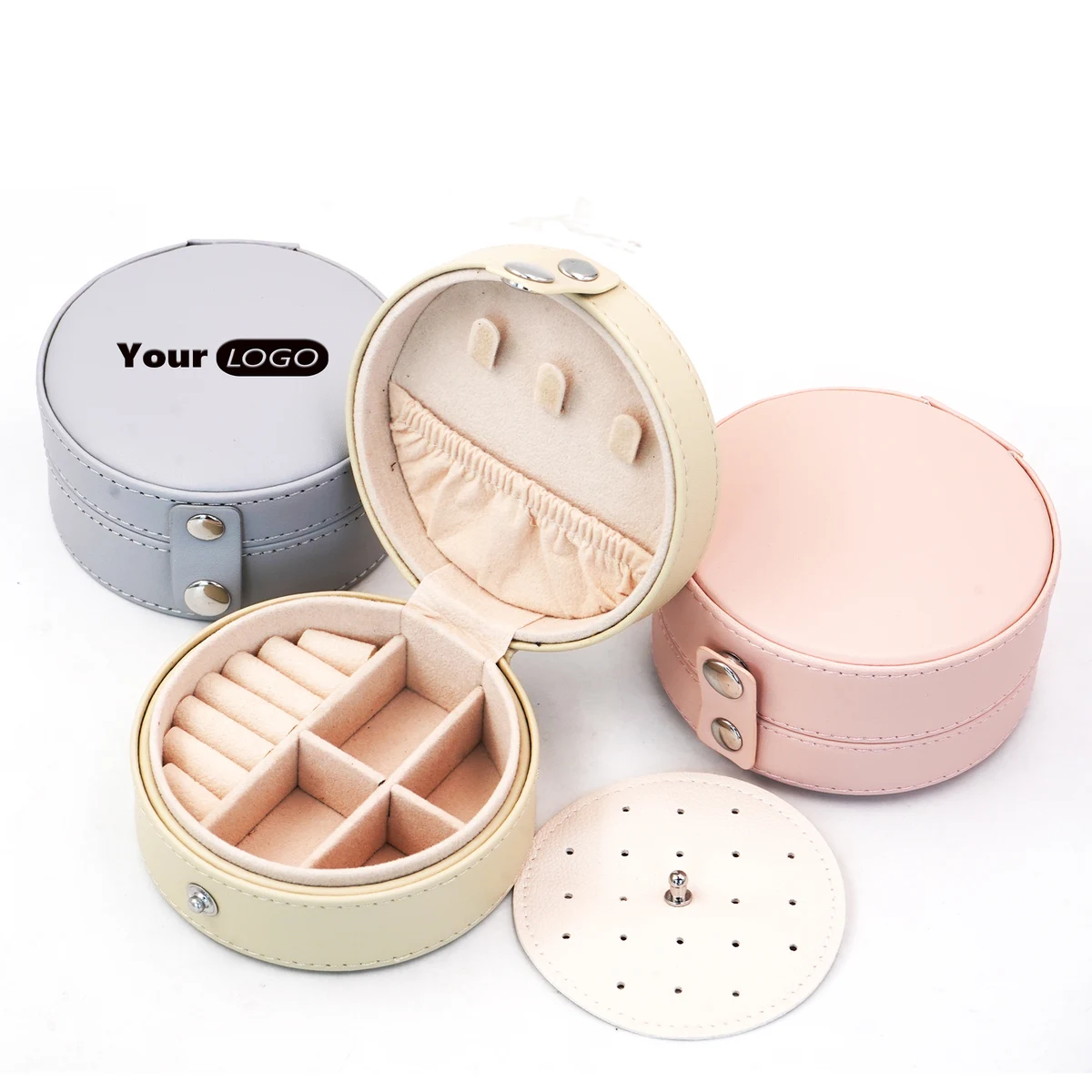 Pu Mini Round Jewelry Box 1