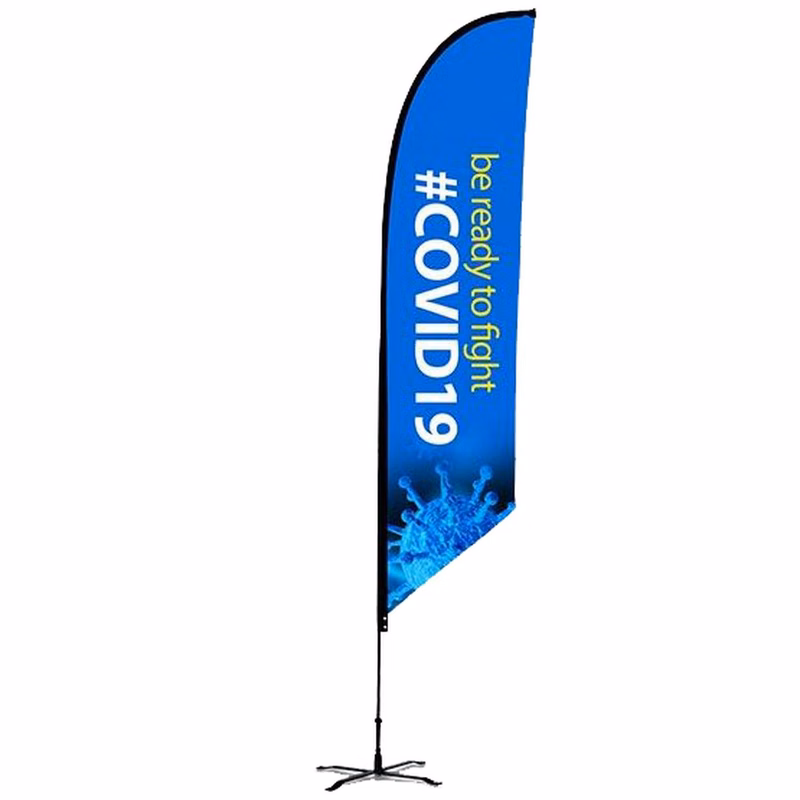 11ft Custom FEATHER FLAG Double Sided -Angled- PACKAGE "A"