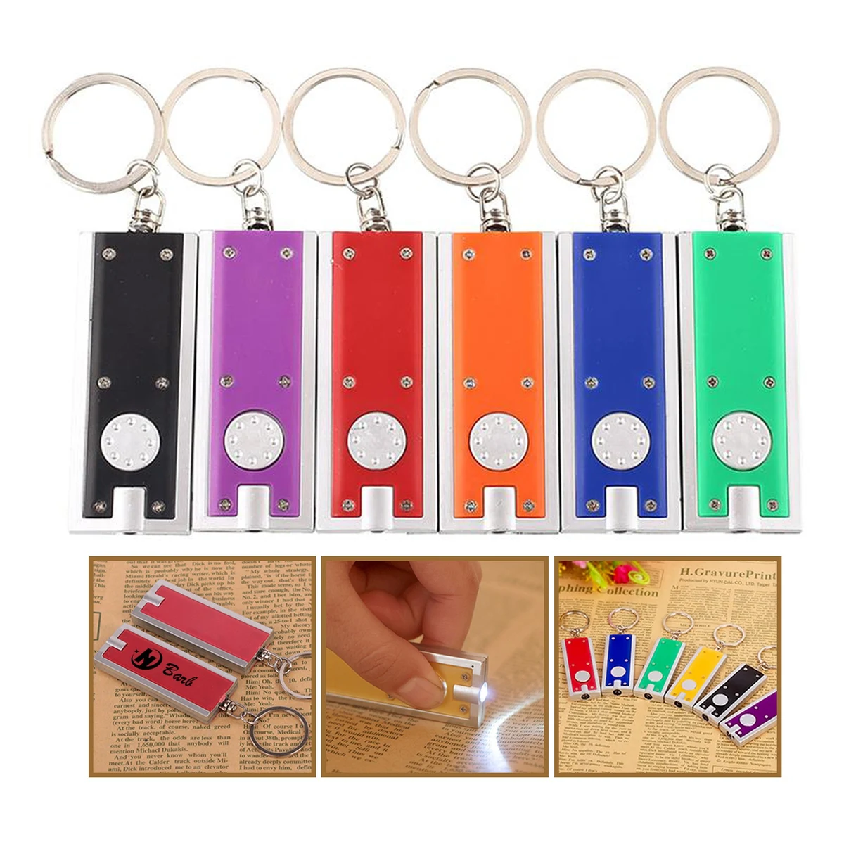 Rectangular Mini Portable LED Lights Keychains Flashlight 1