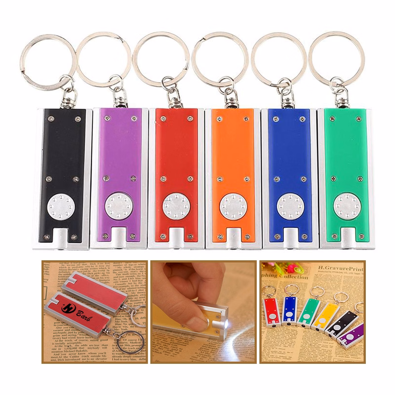 Rectangular Mini Portable LED Lights Keychains Flashlight