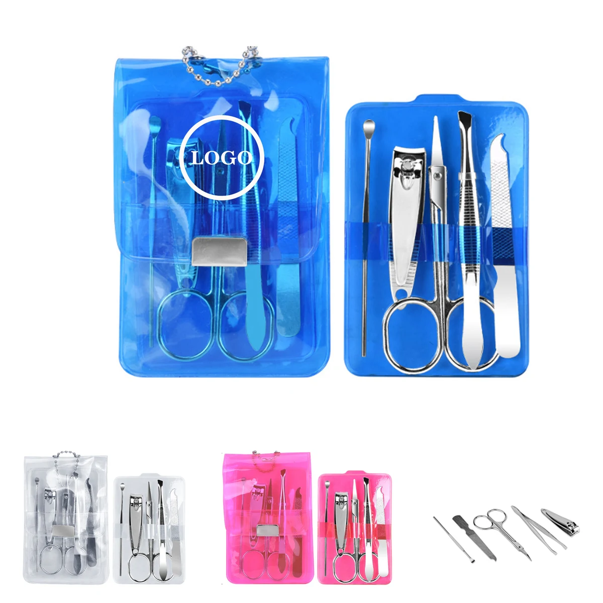 Portable 5-Piece Travel Manicure Kit with Bead Chain 1