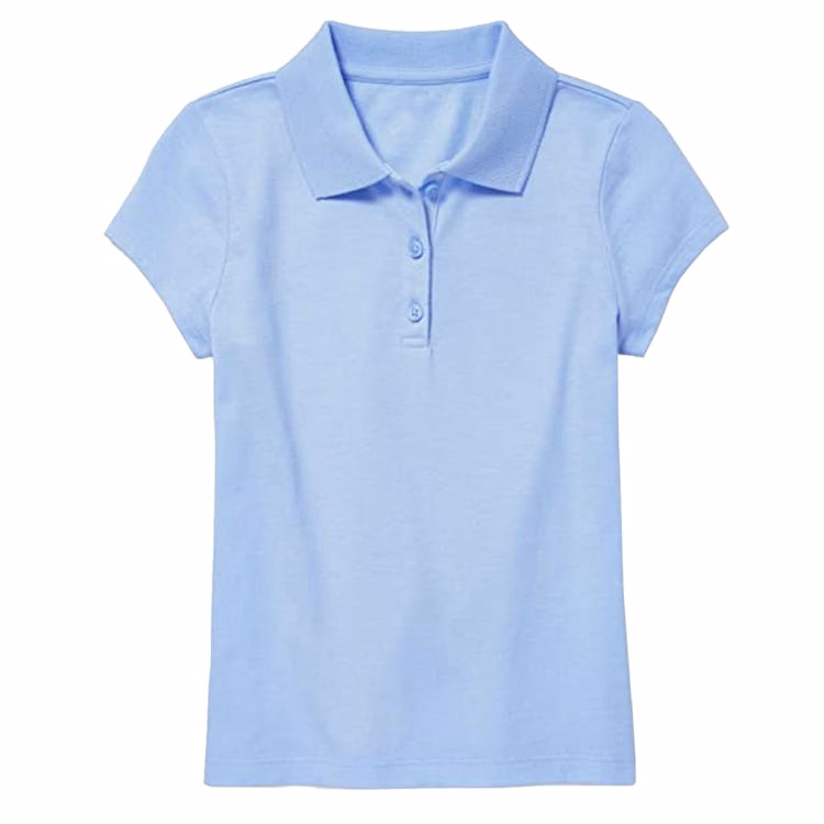 Girls' Uniform Polos - Small Light Blue Short Sleeve