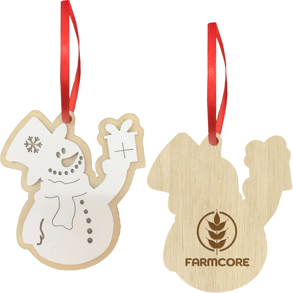 Layered Wood Ornament: Snowman 1
