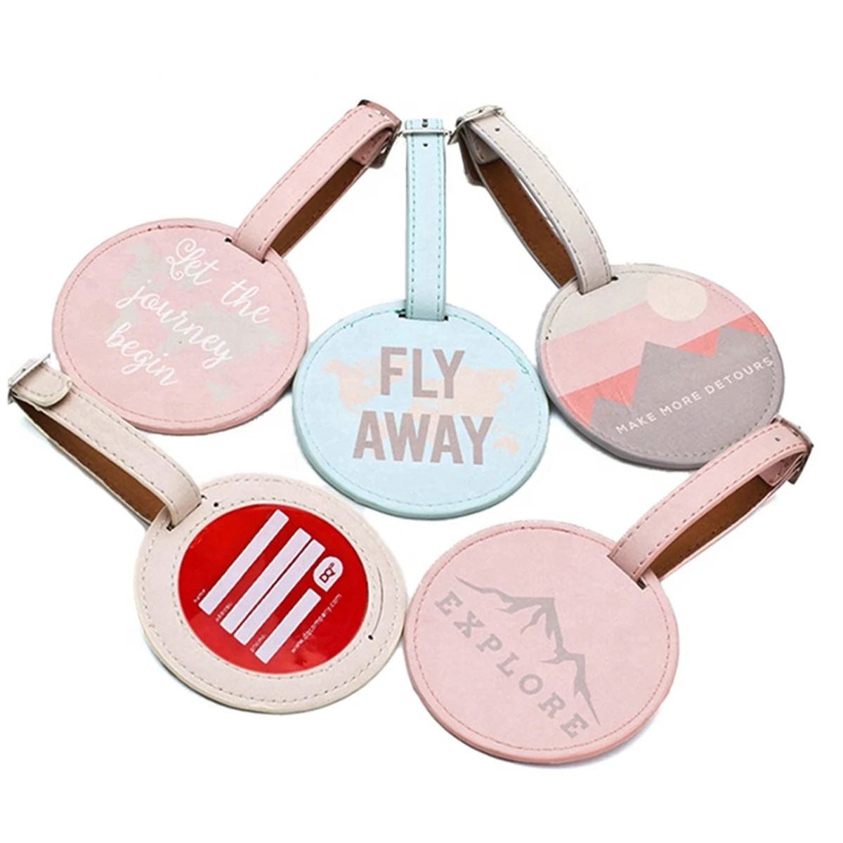 Custom Logo Round Luggage Tag, custom luggage tag with logo imprint 1