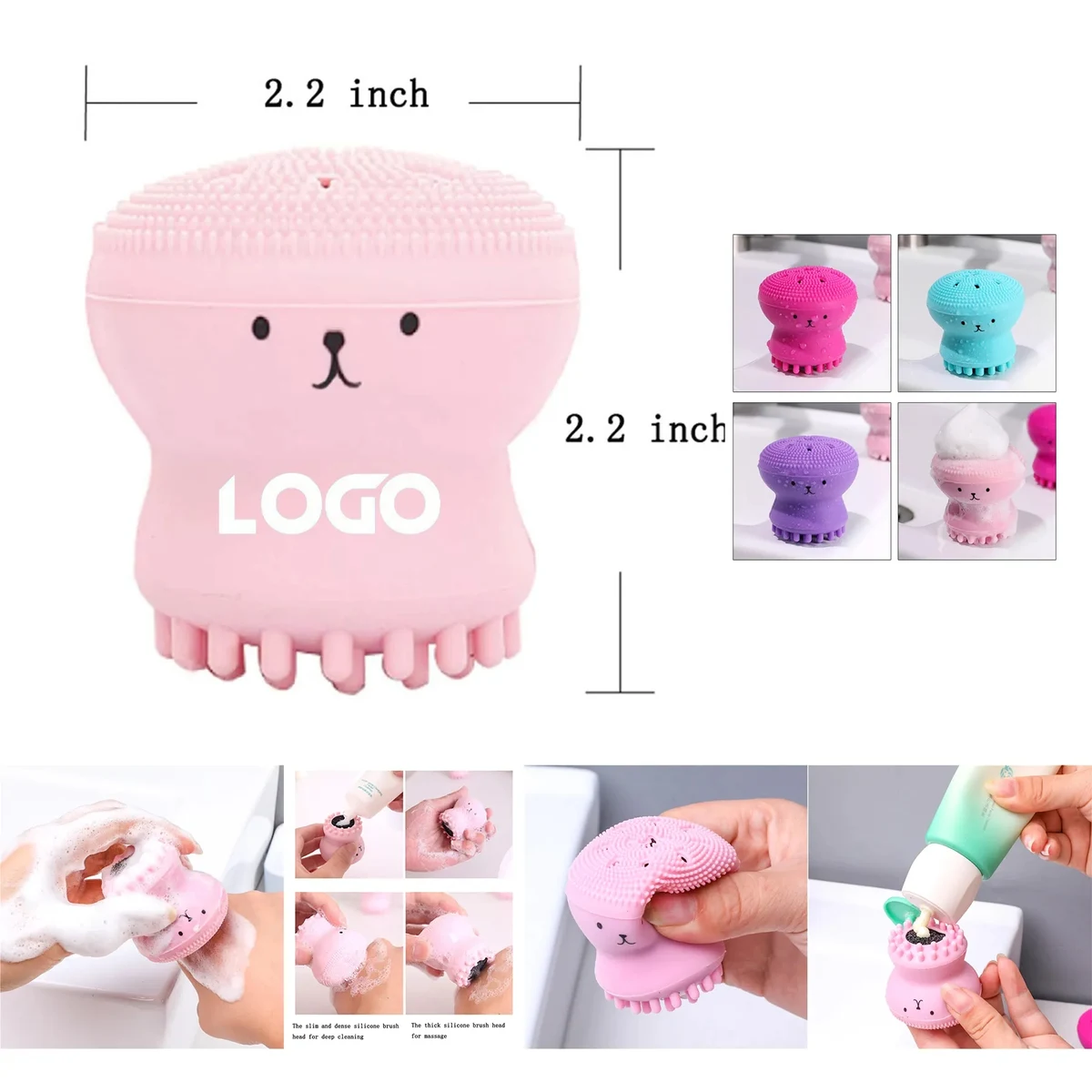 Cute Little Octopus Silicone Face Cleansing Brush 1