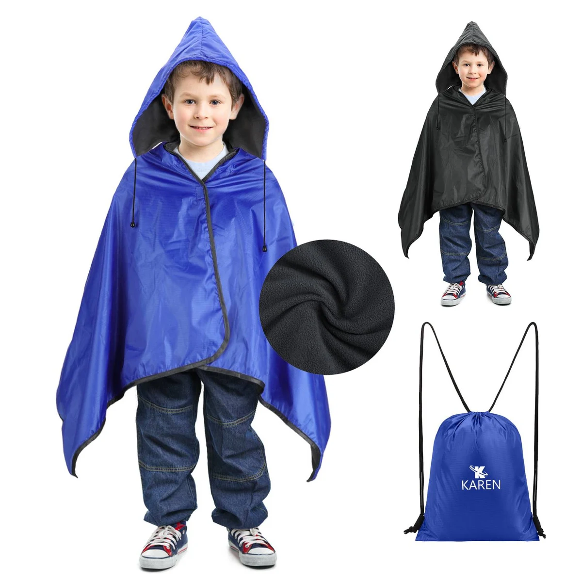 Multifunctional Fleece Hooded Stadium Blanket For Kids 1