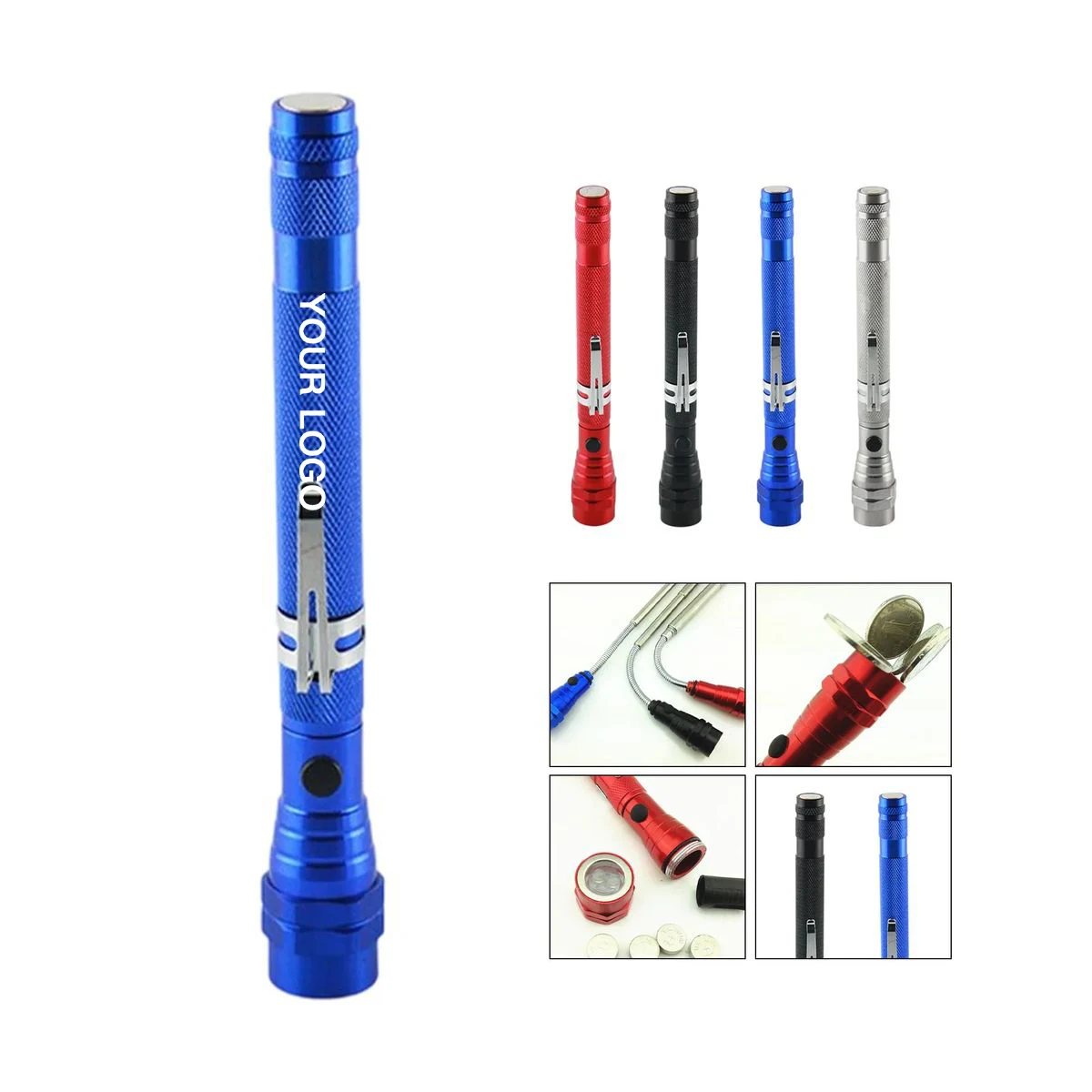 Telescopic LED Flashlight with Magnetic Pickup Tool 1
