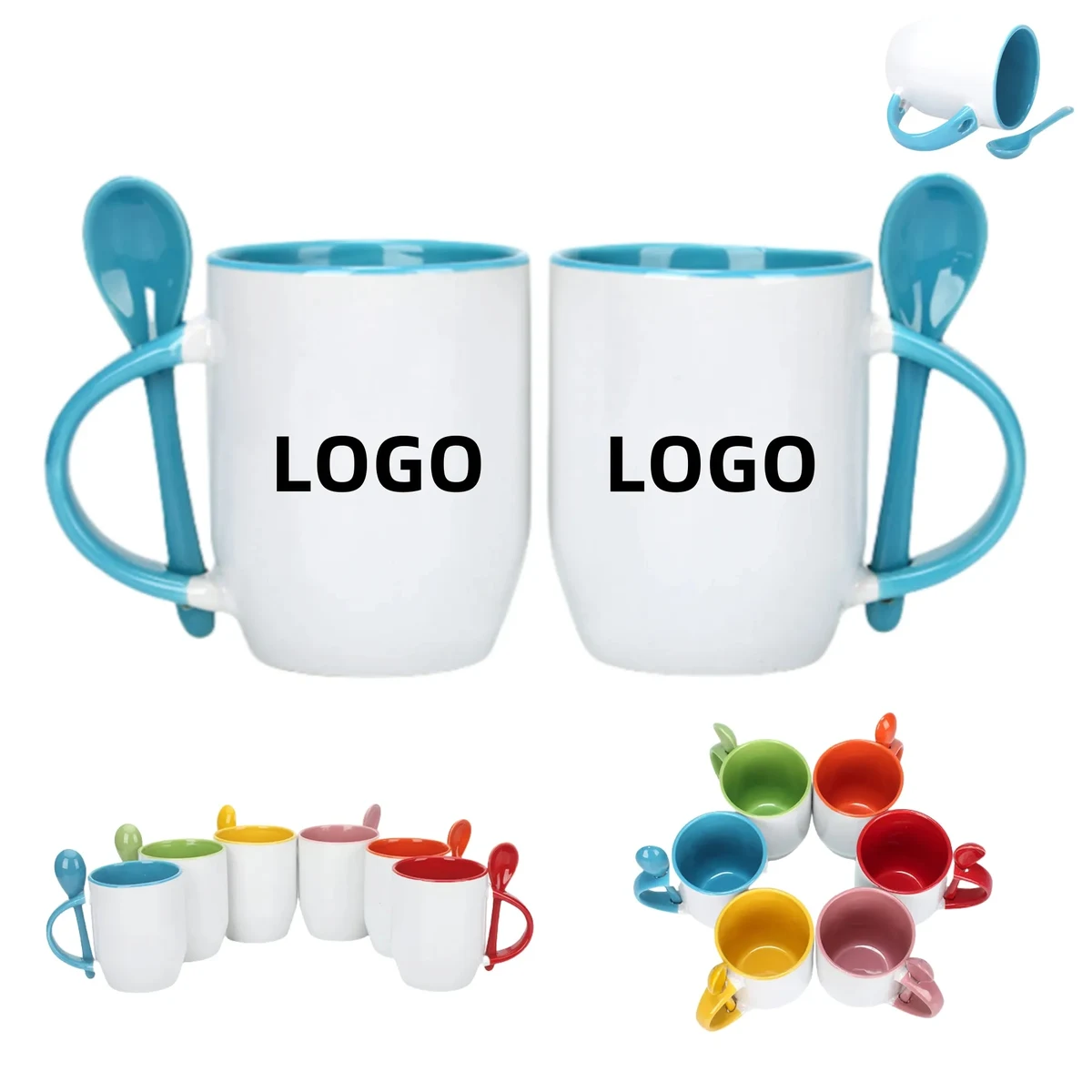 Heat-Transfer Coated Mug with Spoon 1