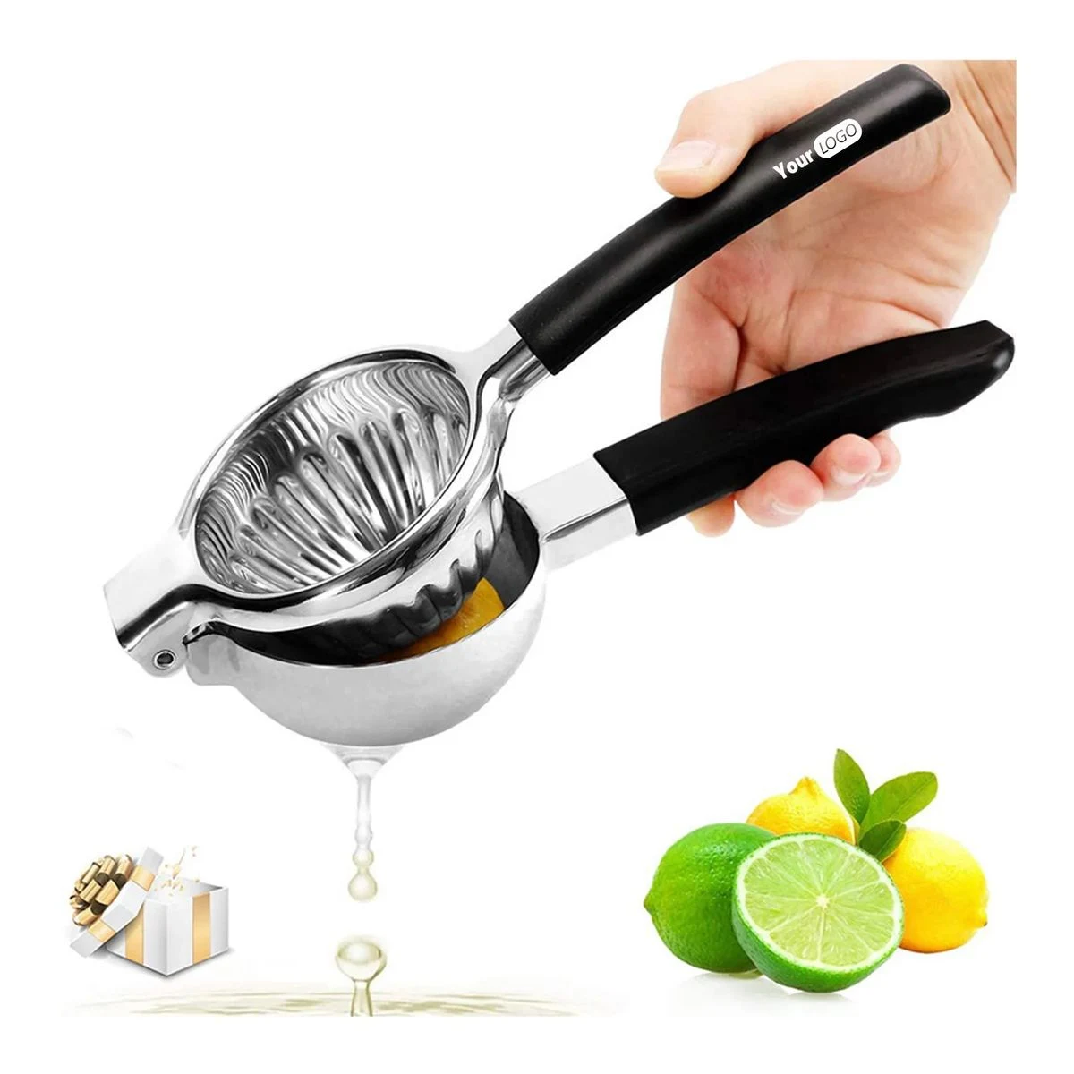 Lemon Squeezer Stainless Steel Silicone Handle 1