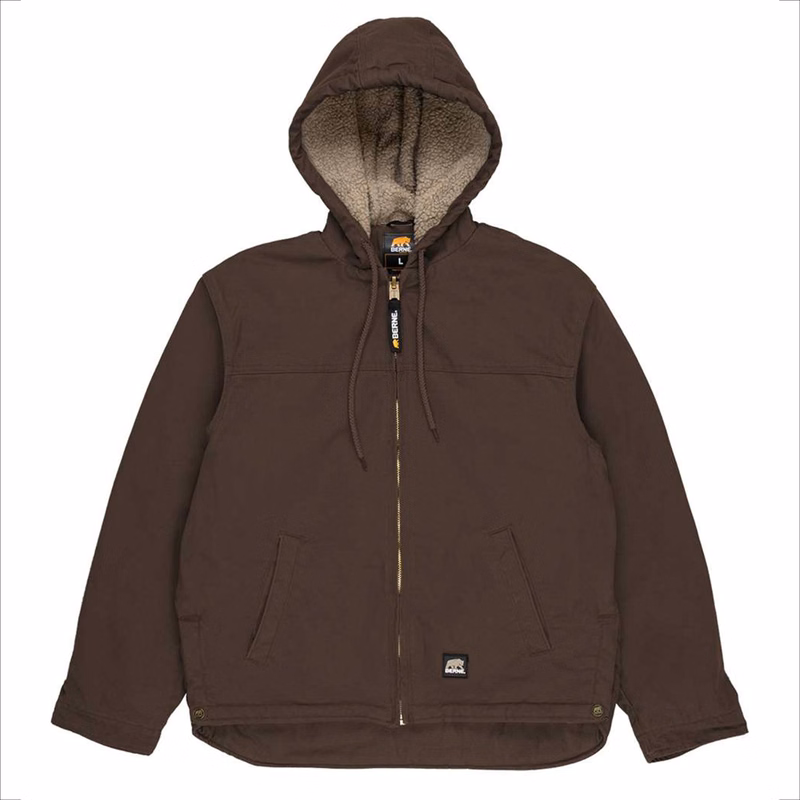 BERNE® Men's Heartland Washed Duck Hooded Work Coat