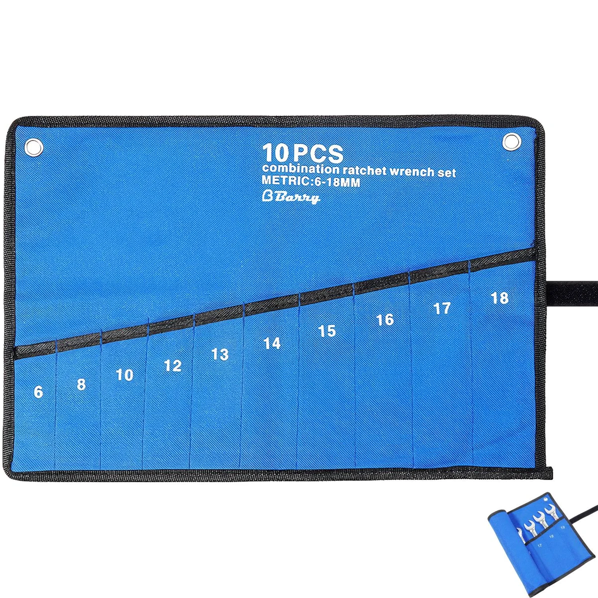 10 Pocket Polyester Wrench Roll Organizer 1