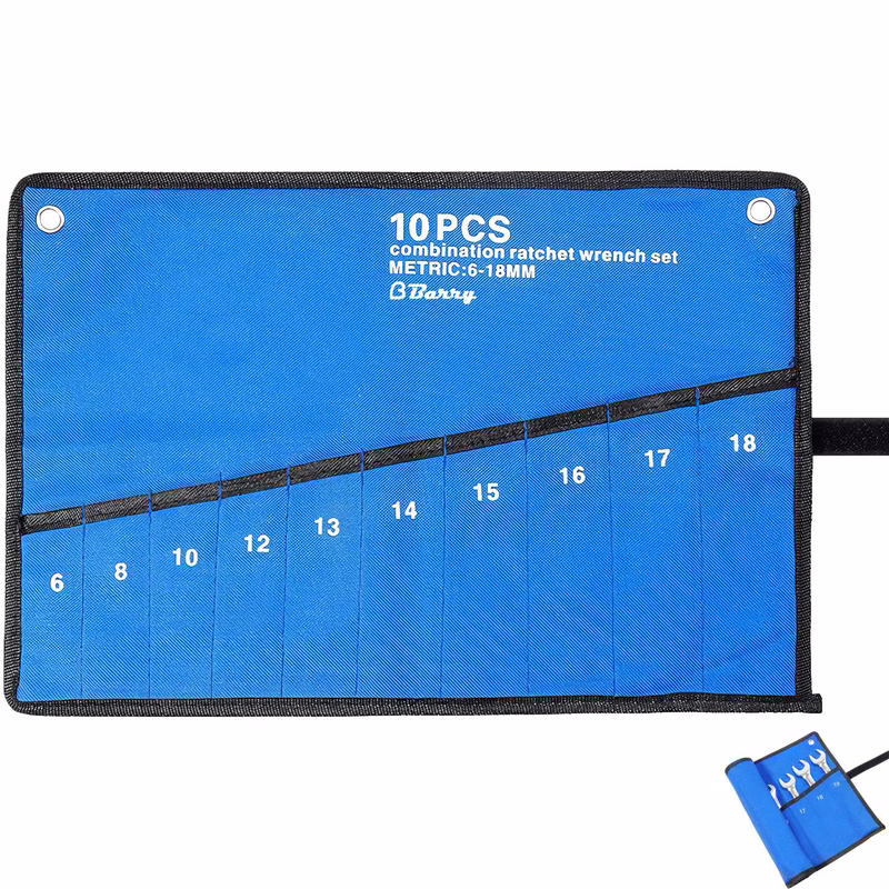 10 Pocket Polyester Wrench Roll Organizer